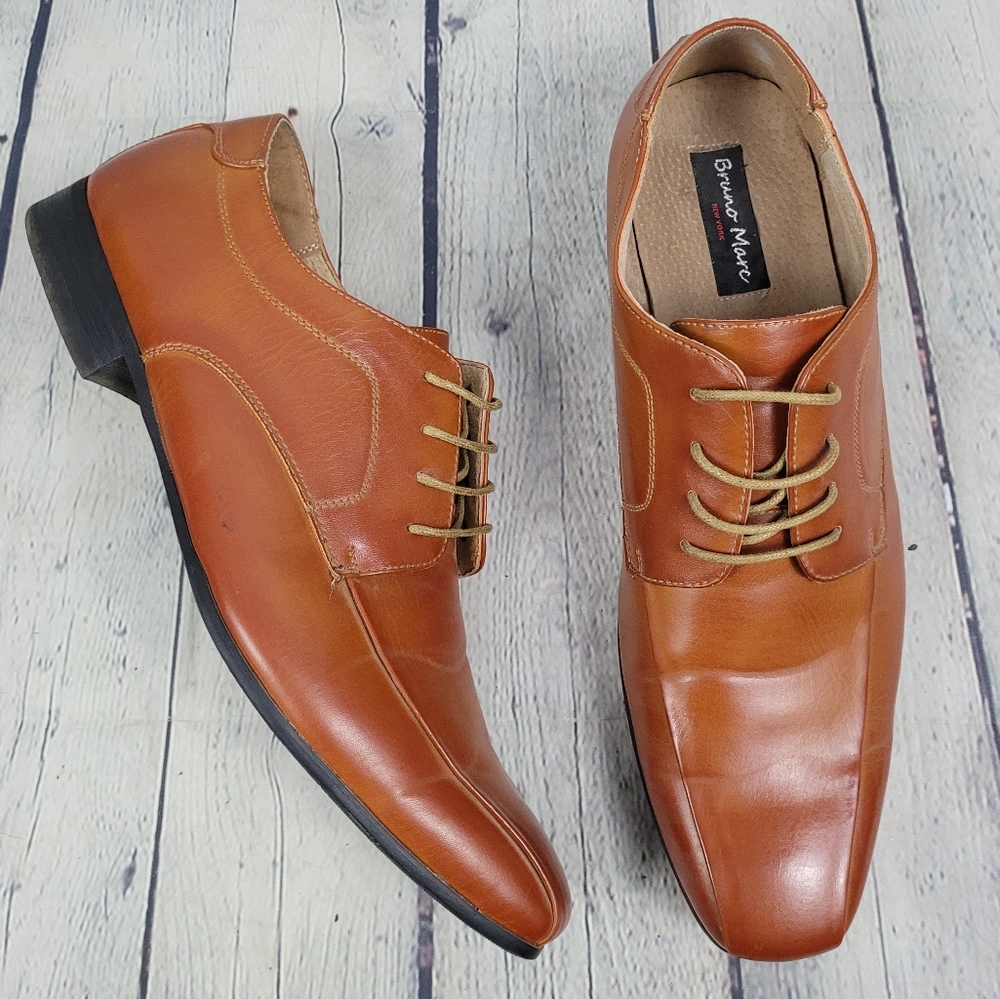 BRUNO MARC NY | Gordon leather lined oxford lace-up square toe shoes